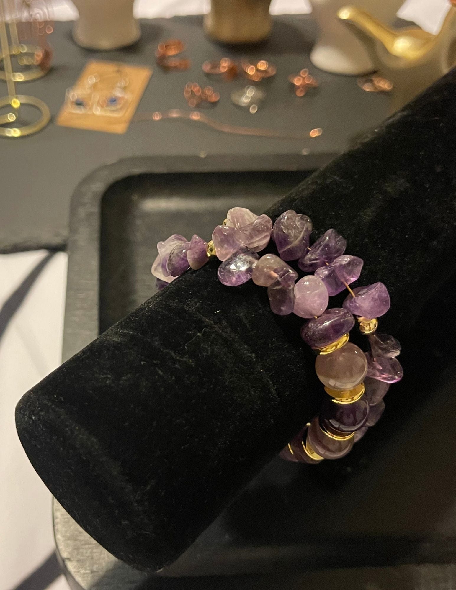 Amethyst Double Band Bracelet
