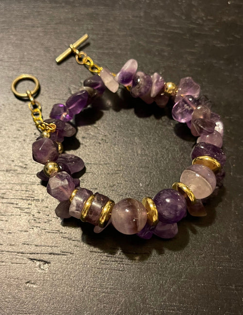 Amethyst Double Band Bracelet