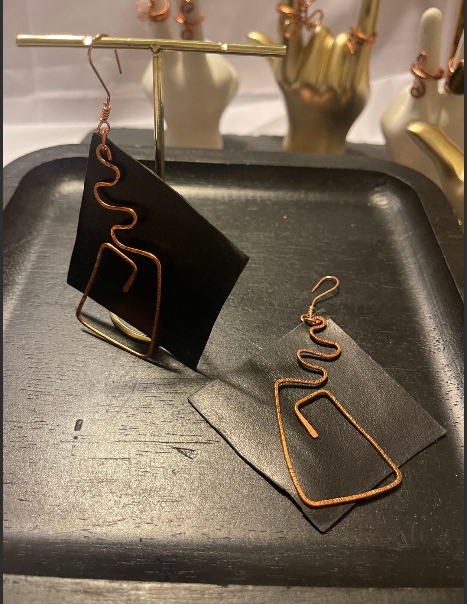 Copper Flow Statement Earrings