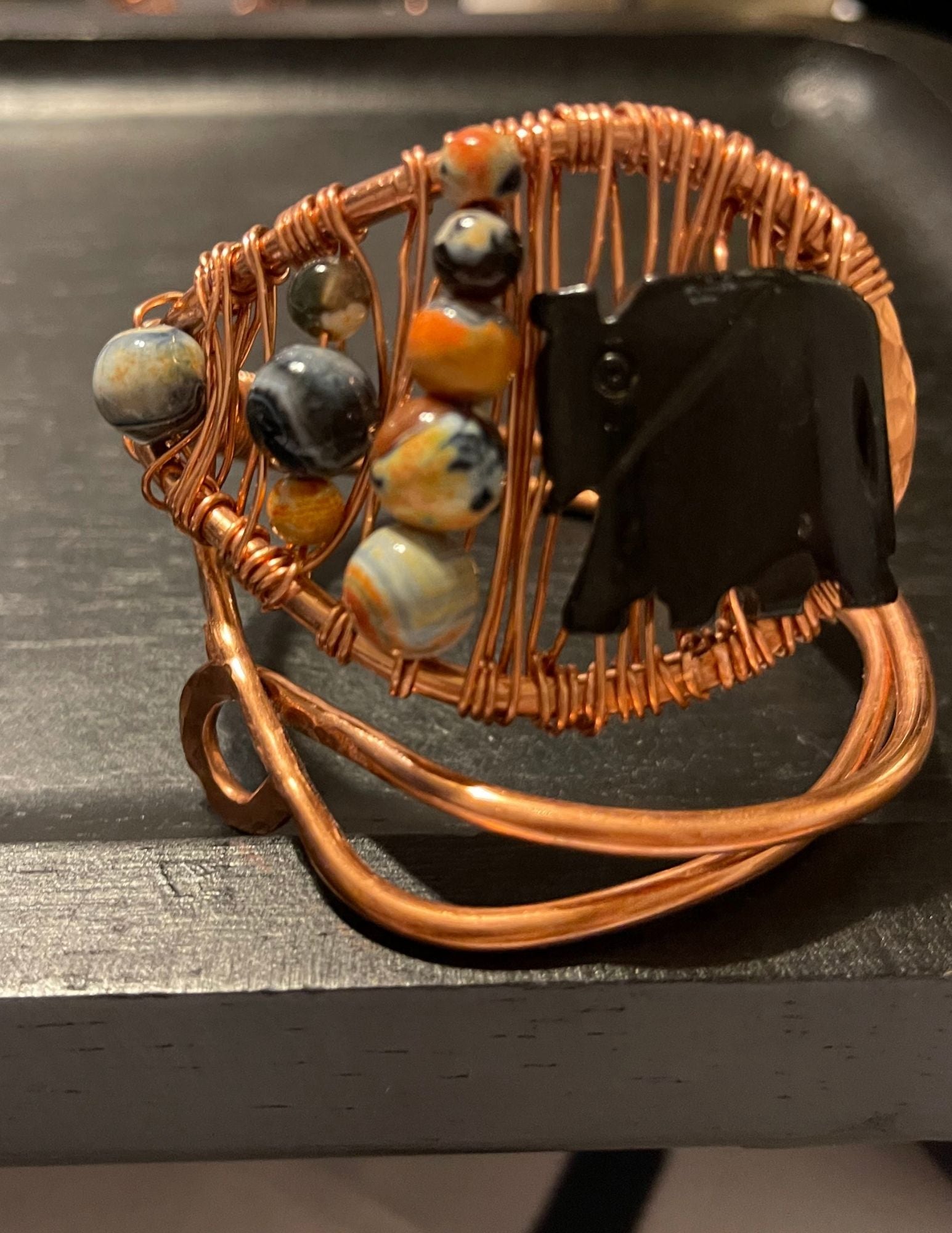 Elephant Agate Statement Cuff