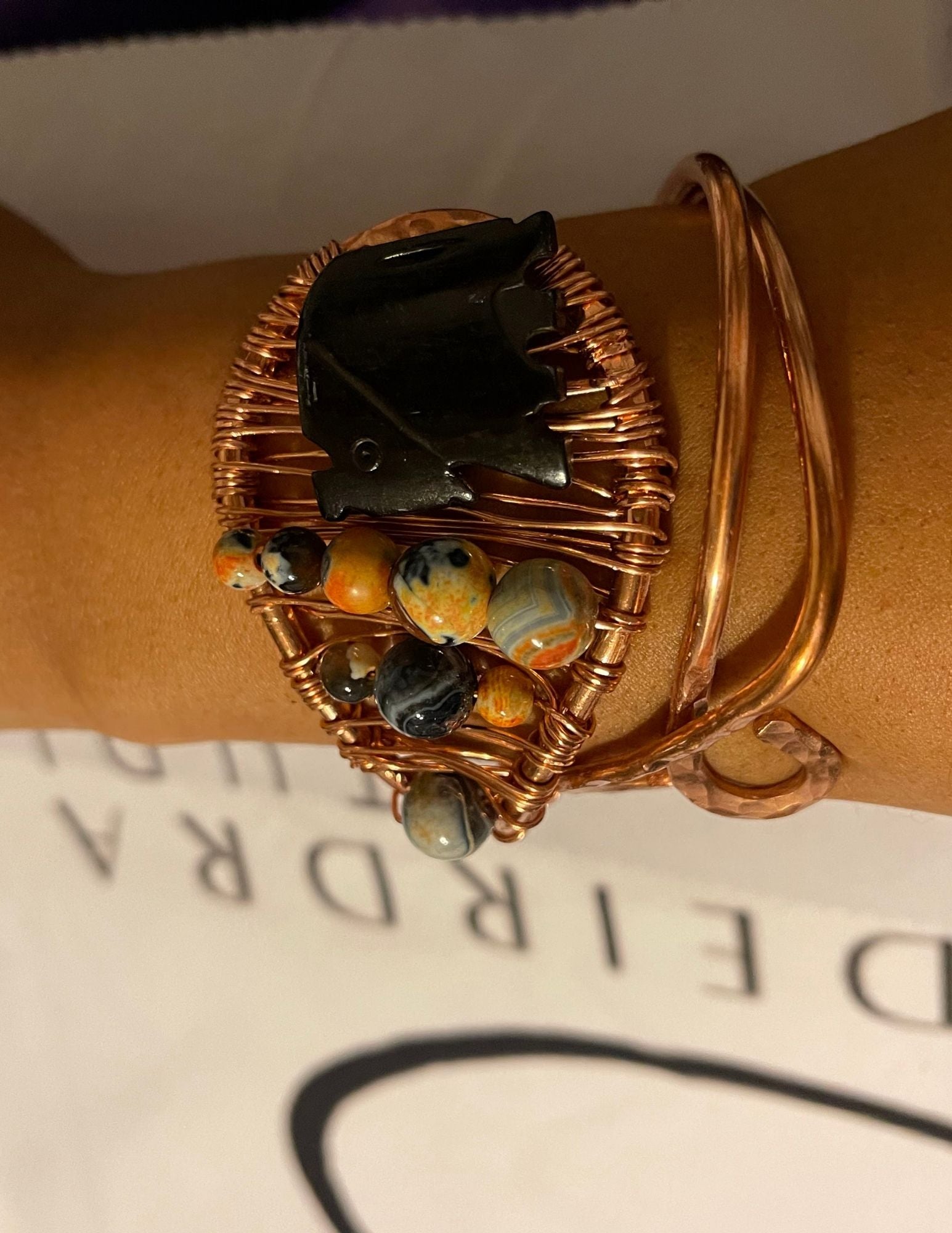 Elephant Agate Statement Cuff