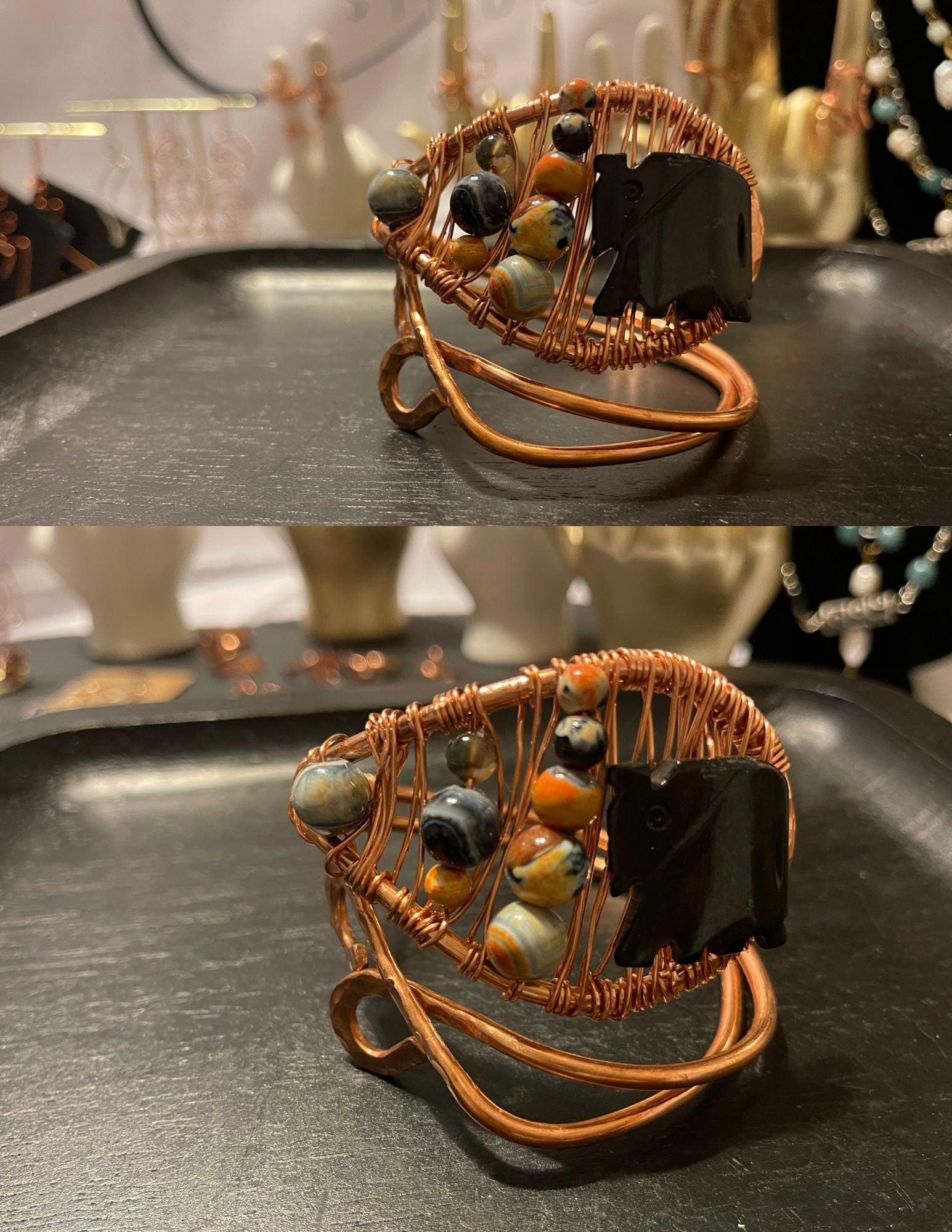 Elephant Agate Statement Cuff
