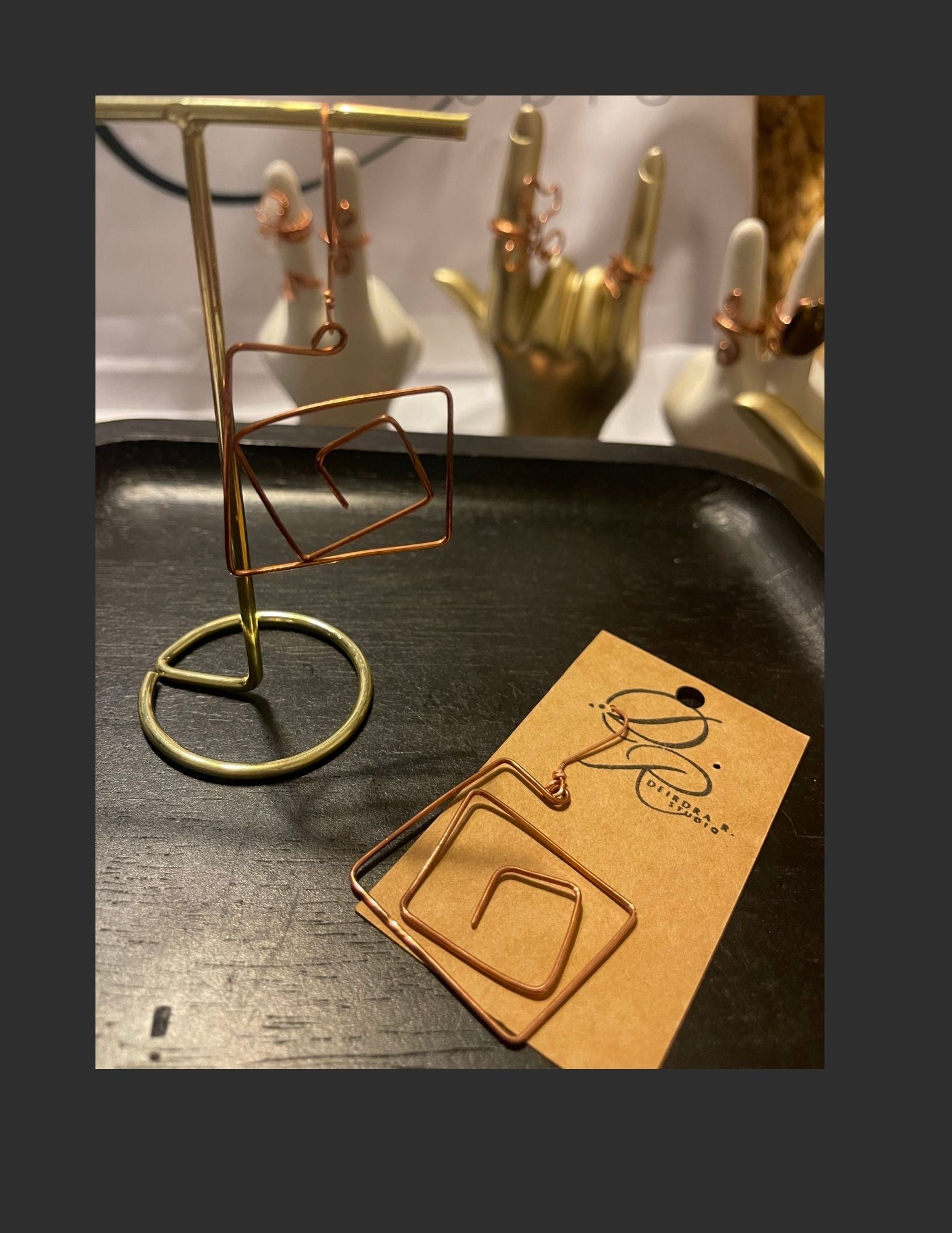Abstract Form Copper Statement Earrings
