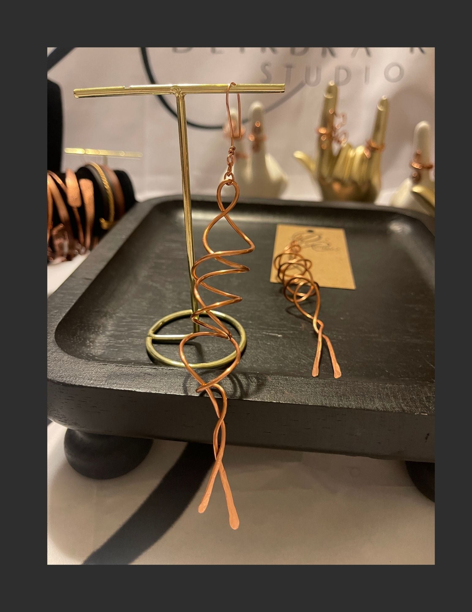 Dancing Form Copper Earrings