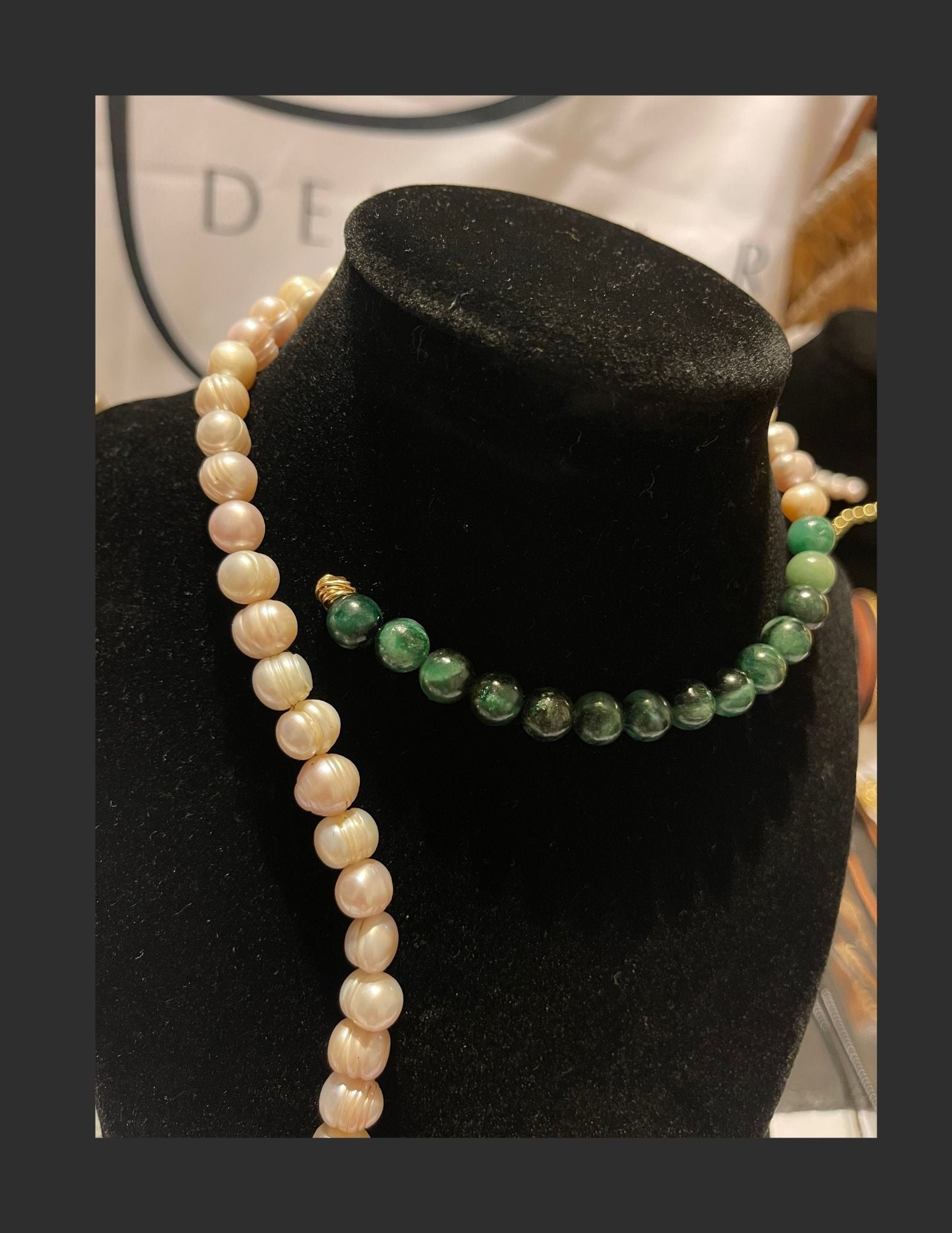 Pearl & Emerald Beaded Necklace