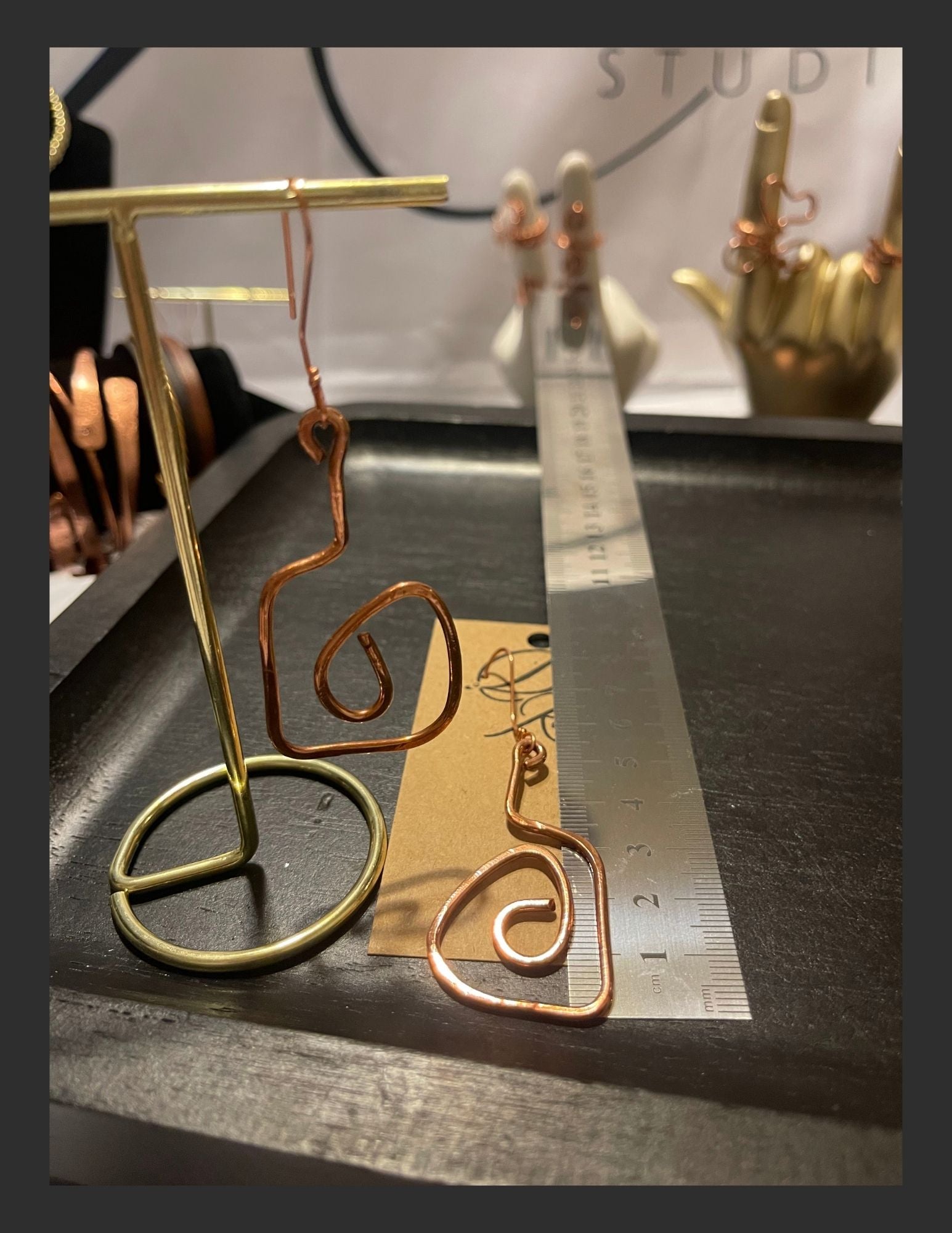 Heart Flow Copper Earrings