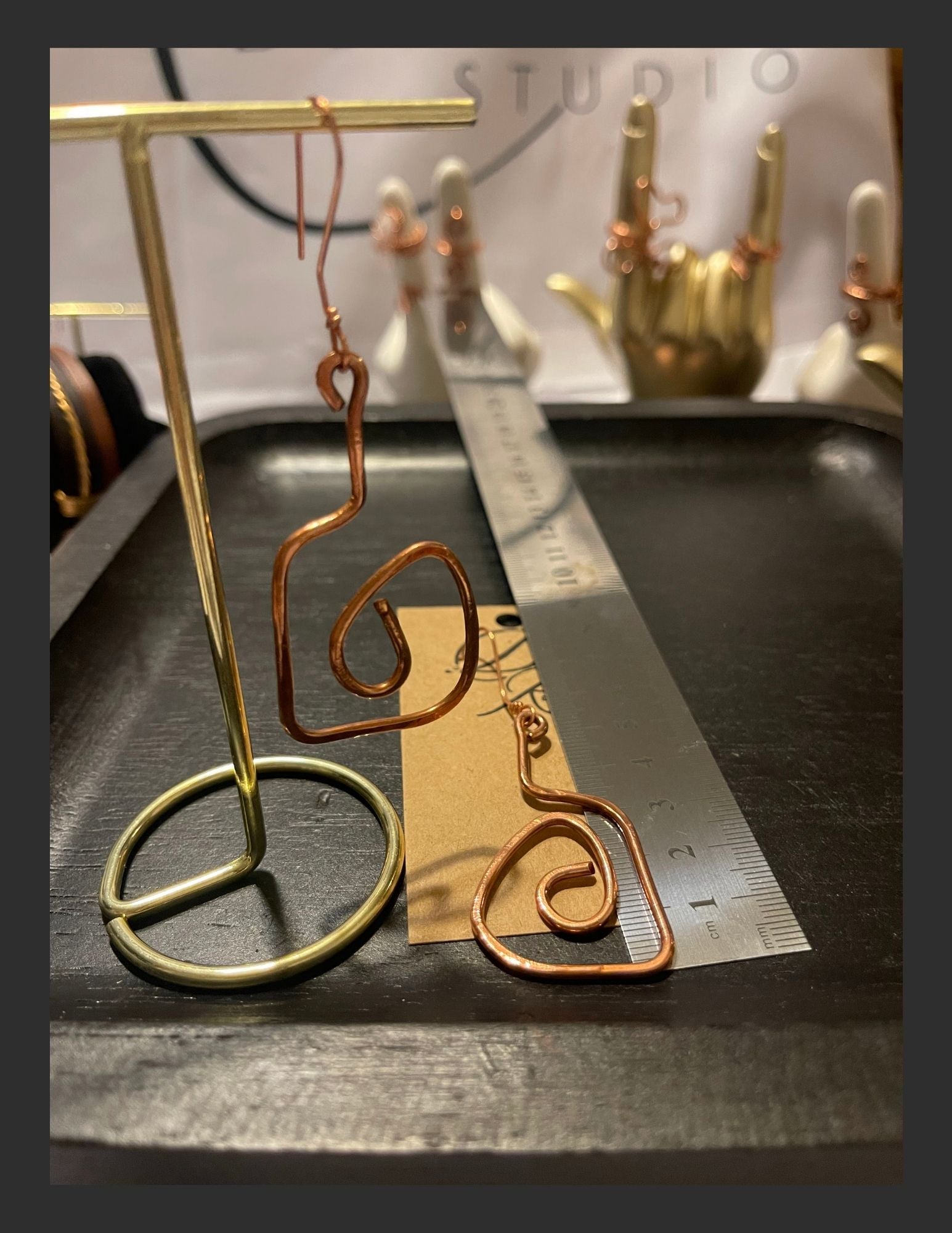 Heart Flow Copper Earrings