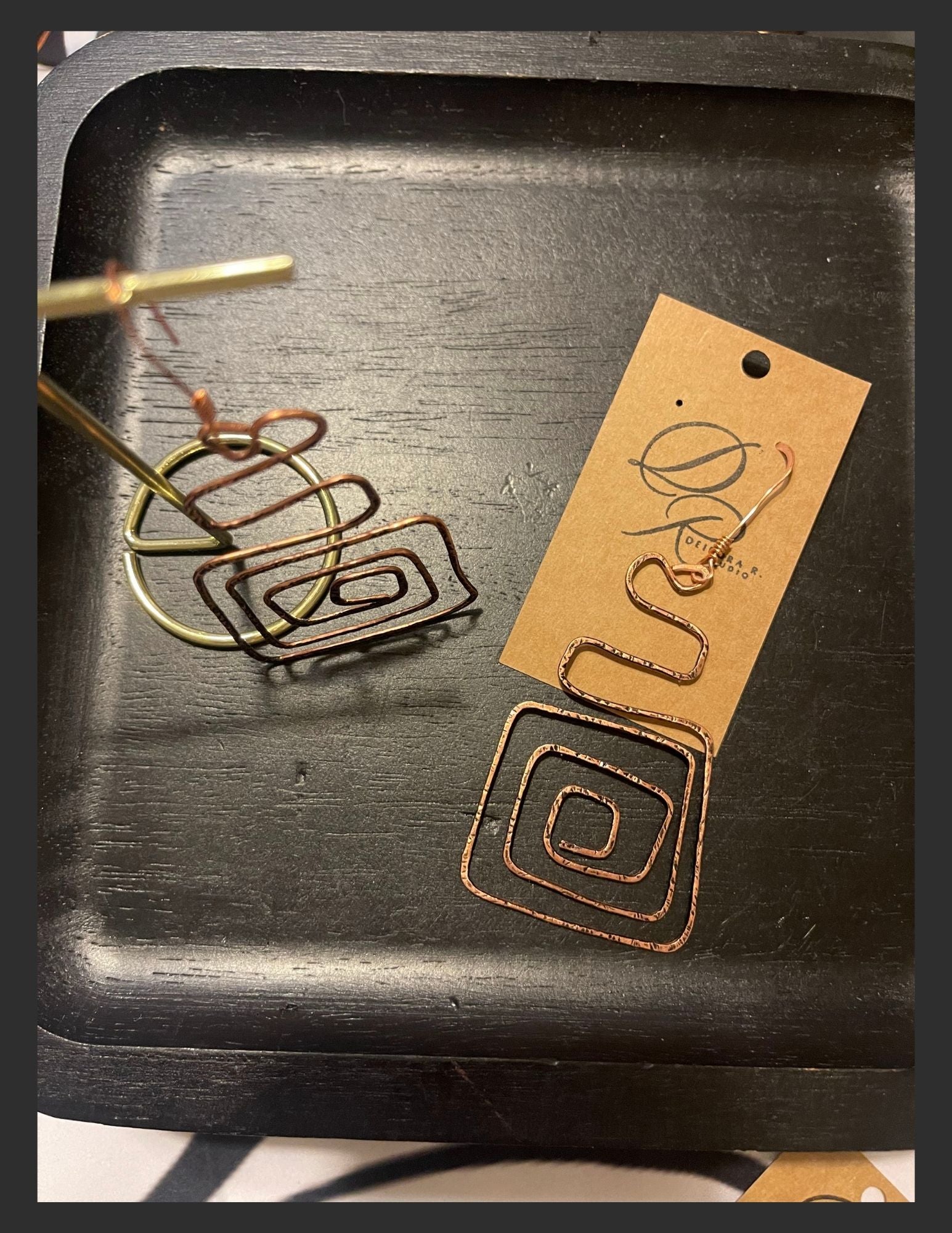 Grounded Spiral Copper Earrings