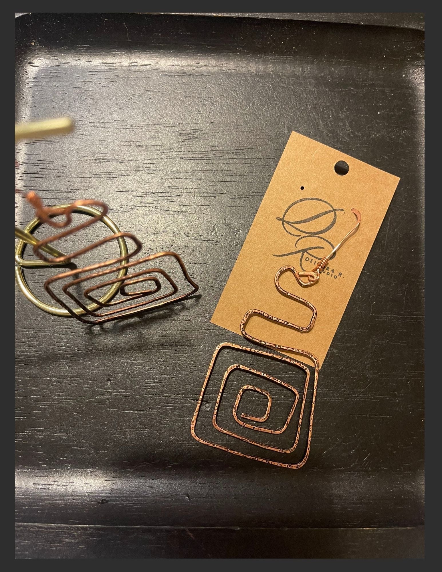 Grounded Spiral Copper Earrings