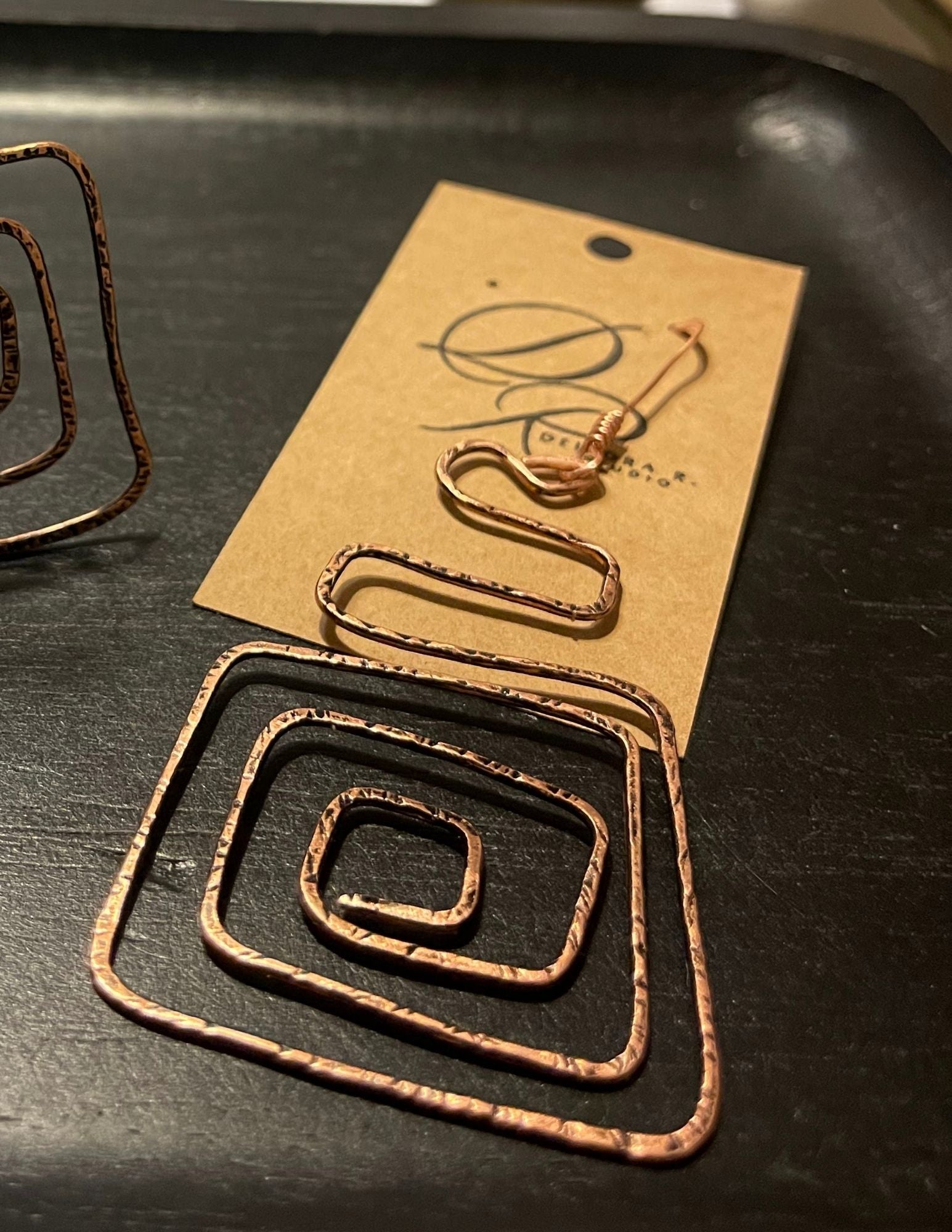 Grounded Spiral Copper Earrings
